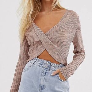 ASOS Rose Gold Metallic Sweater